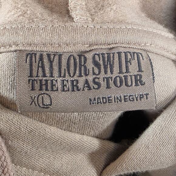Taylor Swift The Eras Tour Pullover Graphic Hoodie Taupe Oversized Size XL - Picture 5 of 8